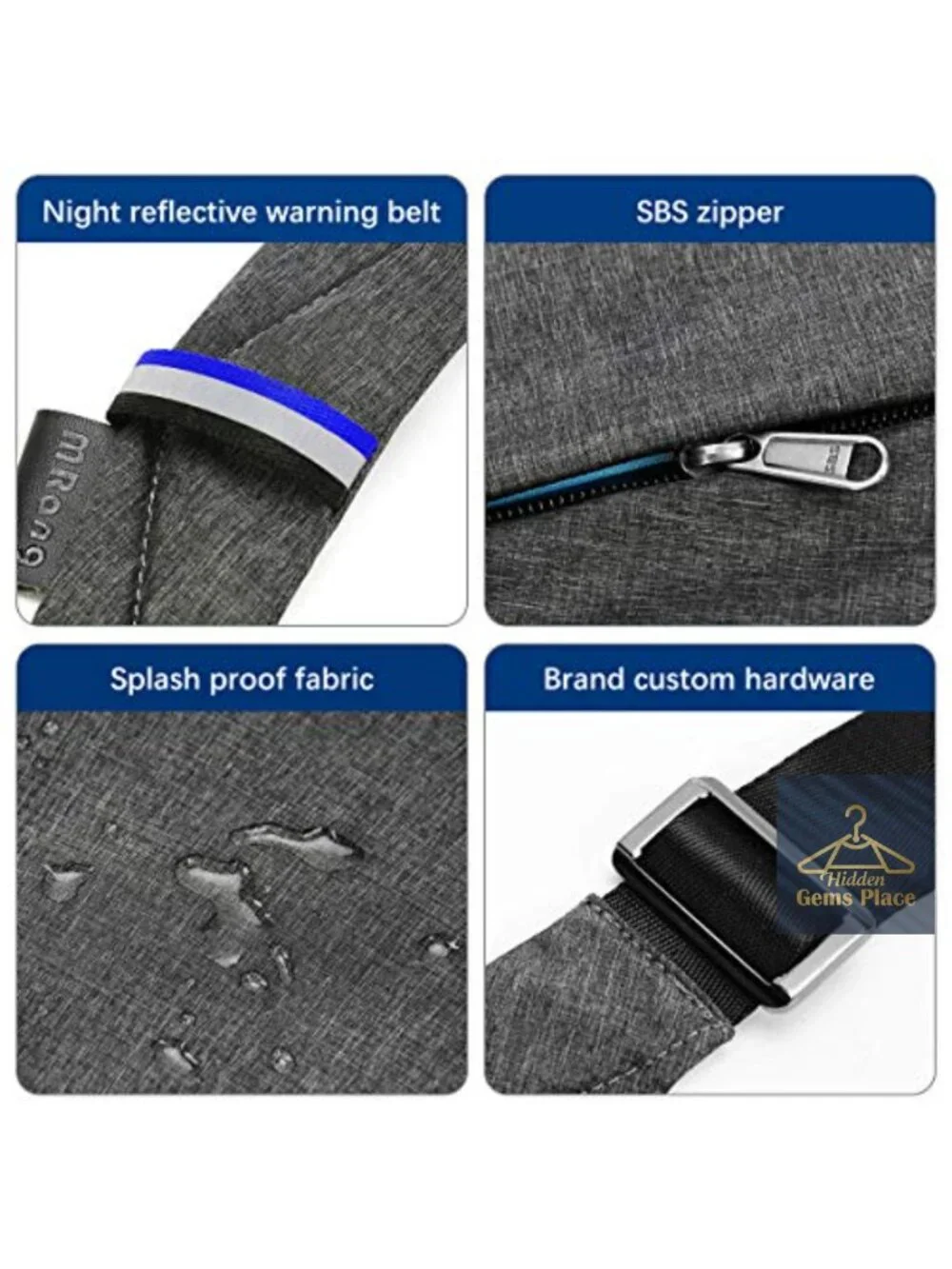 Sling Crossbody Bag Anti Theft Travel Purse Waterproof Compact